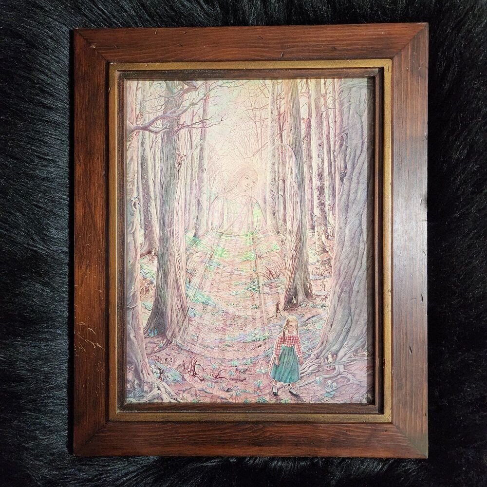 "The Guardian Angel" by Lauren Ford (1891 - 1973) Wood Framed Art